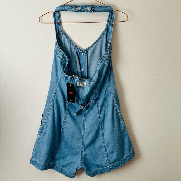 New Levi’s Denim Romper overalls Shorts - Picture 8 of 10